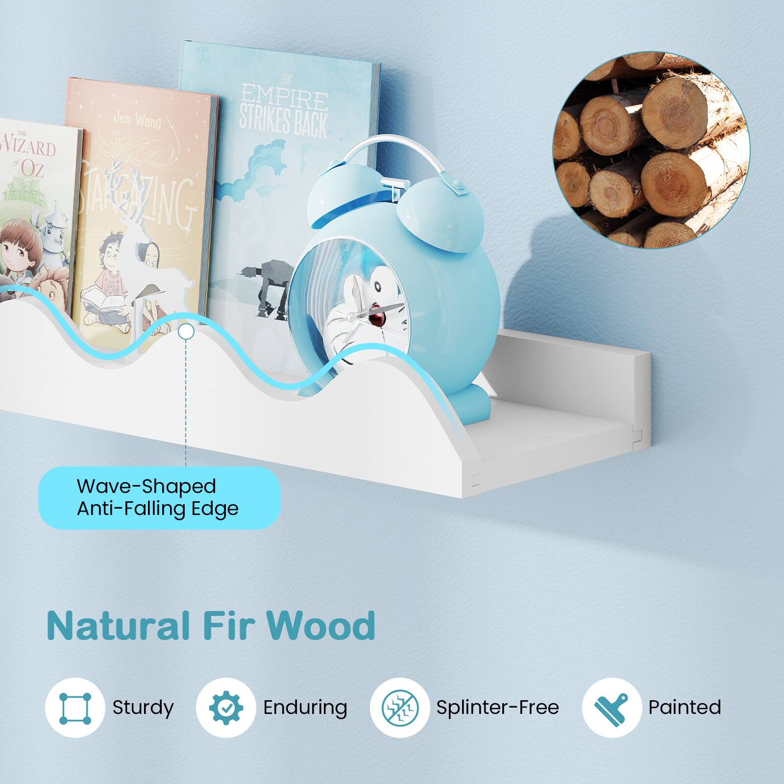 EMPIRE Jen Wang STRIKES BACK  
I VIZARD of OZ 3  
ARGZING  
Wave-Shaped Anti-Falling Edge  
Natural Fir Wood  
Sturdy  
Enduring  
Splinter-Free  
Painted
