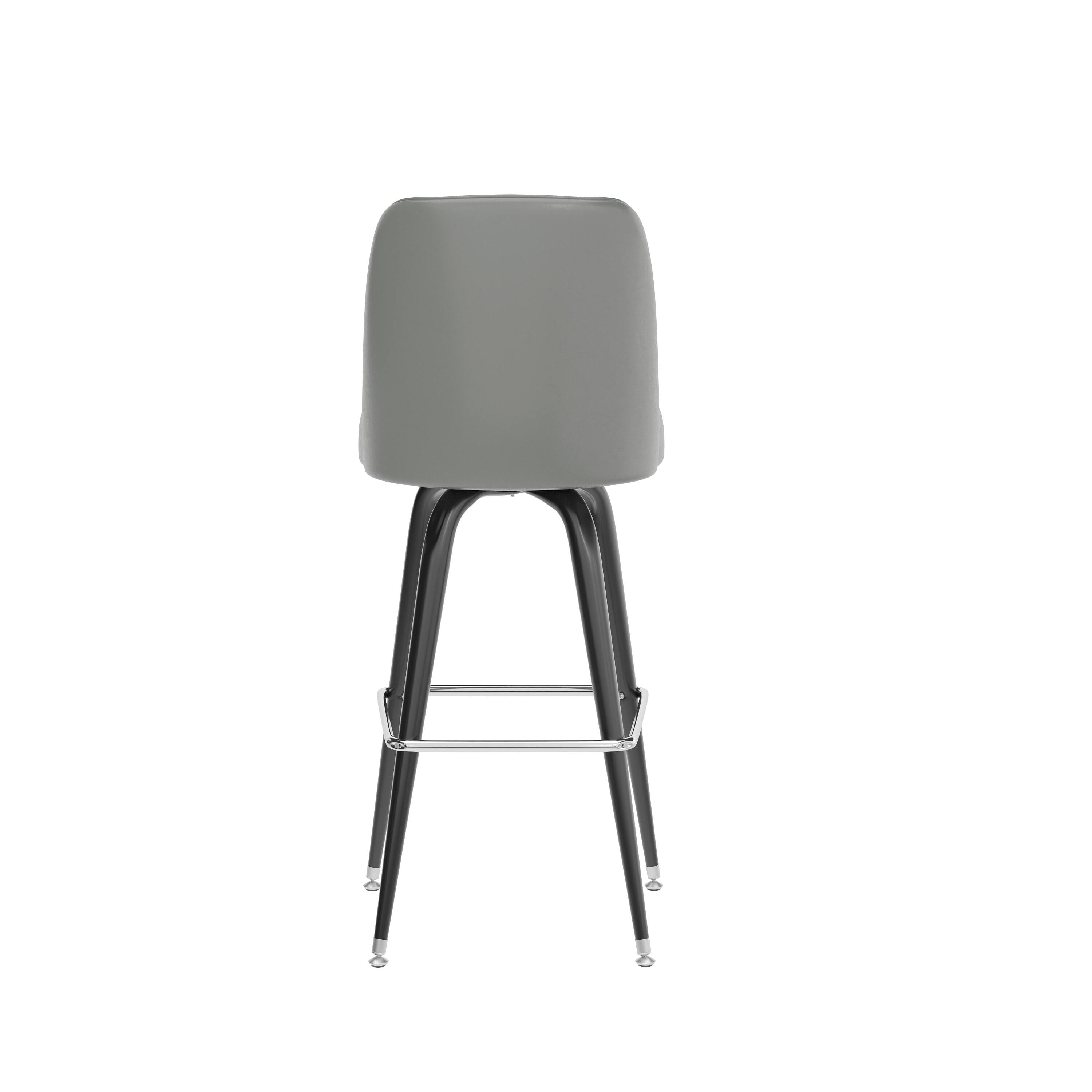 Back. Flash Furniture - James Commercial Grade Metal Barstool with Gray Swivel Bucket Seat - Gray.