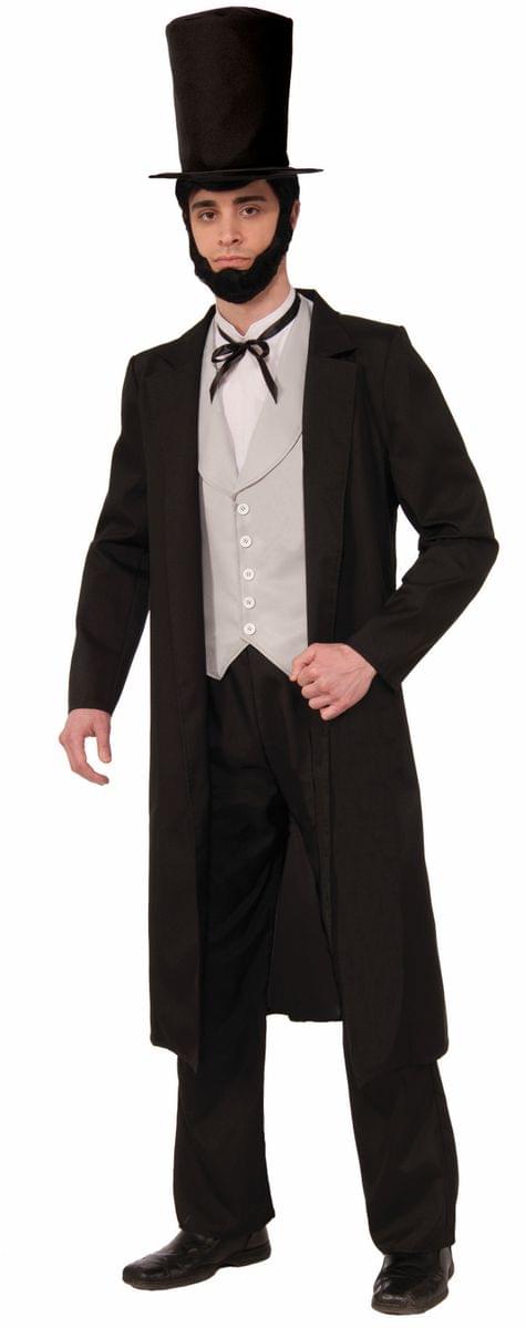 Front. Forum Novelties - America President Abraham Lincoln Deluxe Adult Costume X-Large - Black.