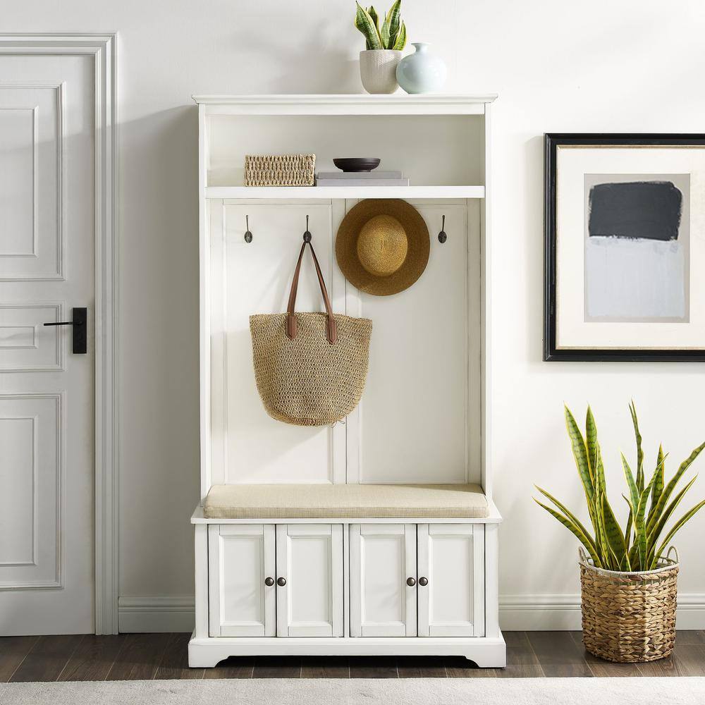 Alt View 4. Crosley Furniture - Holbrook Hall Tree - Distressed White.