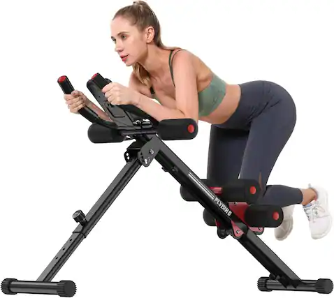Front. FLYBIRD - FLYBIRD Ab Workout Equipment, Adjustable Ab Machine Full Body Workout for Home Gym, Strength Training Exercise Equipment - Black.
