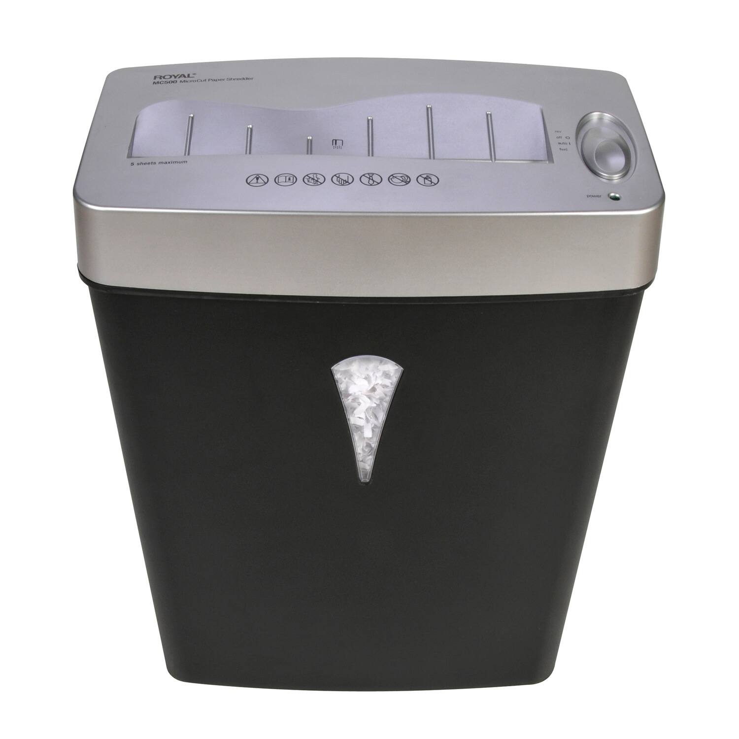 Alt View 5. Royal - MC500 5-Sheet Microcut Shredder with Basket - Black.