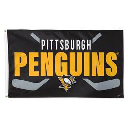 WinCraft - Pittsburgh Penguins 3' x 5' Hockey Stick Deluxe Single-Sided Flag - Multicolor