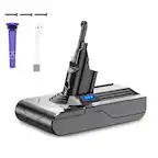 Front. Simple Plus+ - V8 Battery Replacement for Dyson SV10, 21.6V 9000mAh Compatible with V8 Animal Absolute Motorhead Vacuum + 4 Filters.
