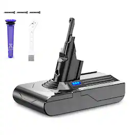 Simple Plus+ - V8 Battery Replacement for Dyson SV10, 21.6V 9000mAh Compatible with V8 Animal Absolute Motorhead Vacuum + Filter