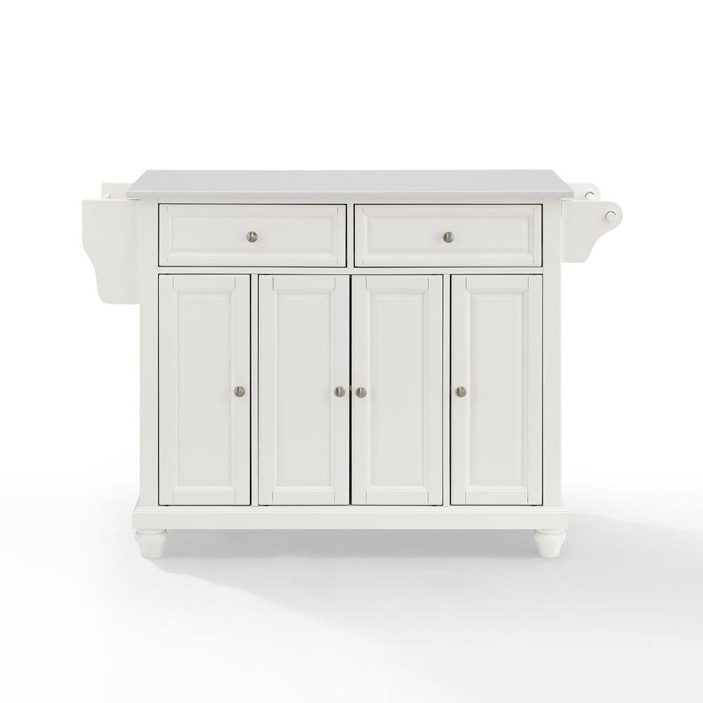 Alt View 1. Crosley Furniture - Cambridge Stone Top Full Size Kitchen Island/Cart - White.