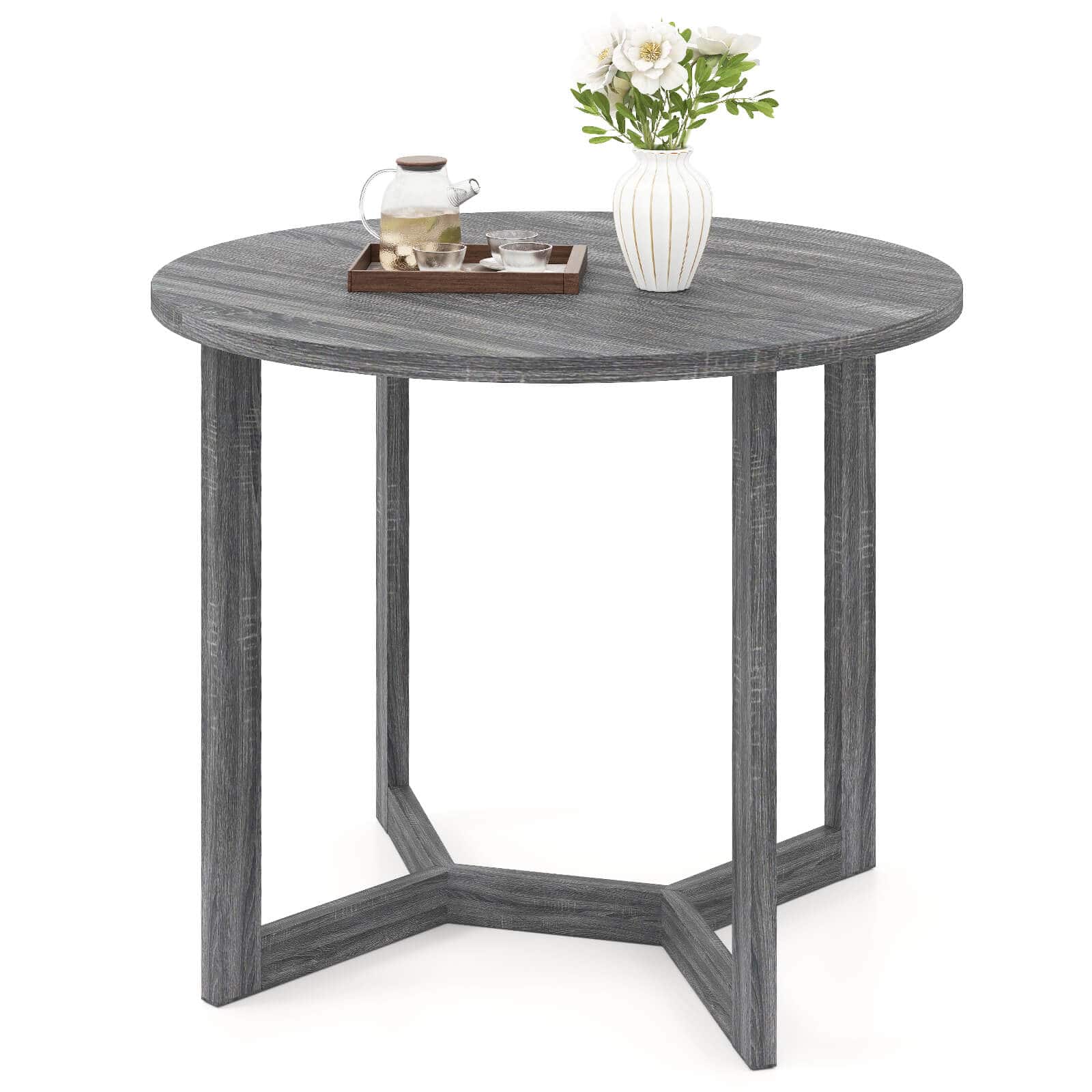 Costway - 36 Inch Wood Dining Table for 2-4 People with Wing-shaped Pedestal Base - Black price history on PriceWatchPro