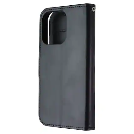 Front. Mybat Pro - MyBat Pro MyJacket Xtra Series Wallet Case for Apple iPhone 15 Pro - Black - Black.
