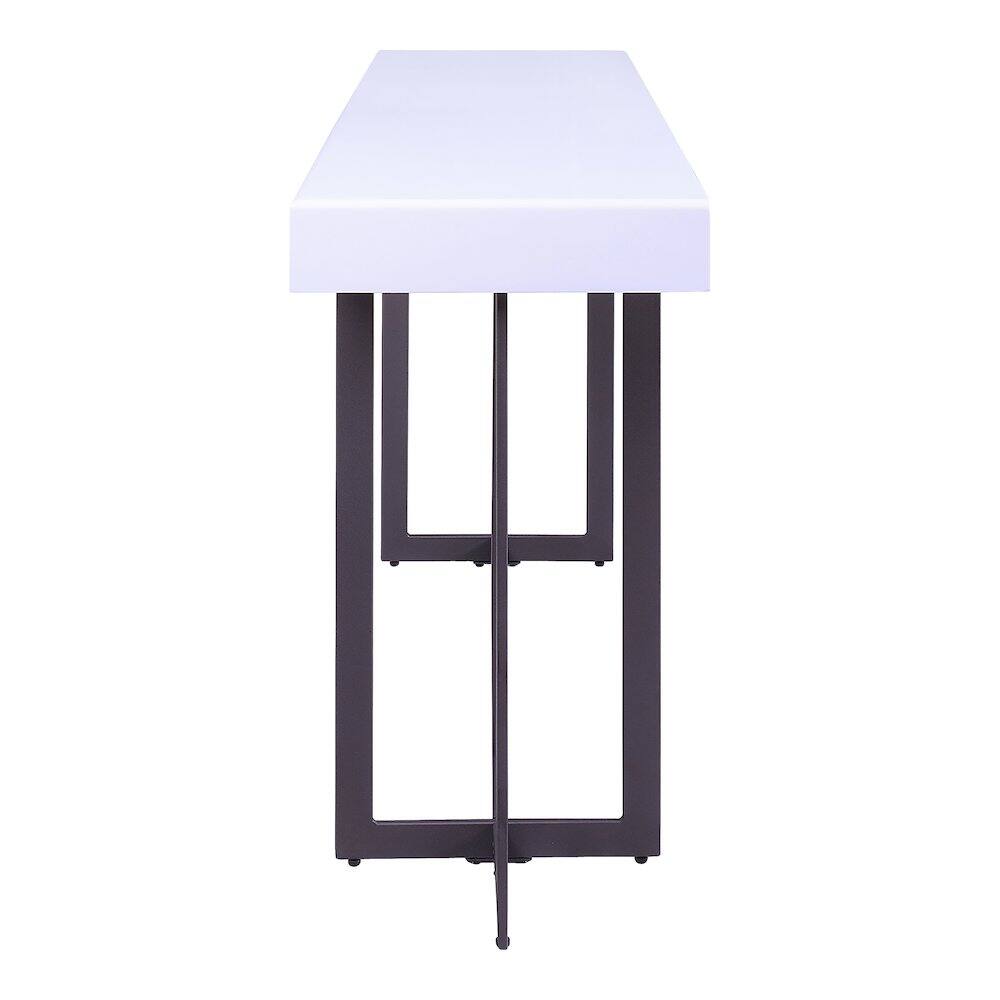 Alt View 2. Furniture of America - Vasket Contemporary Metal 1-Drawer Sofa Table - White.