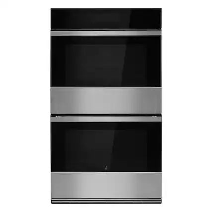Front. JennAir - NOIR 30" Built-In Double Electric Convection Wall Oven with with Smooth Glide Flat-Tine Racks - Stainless Steel.