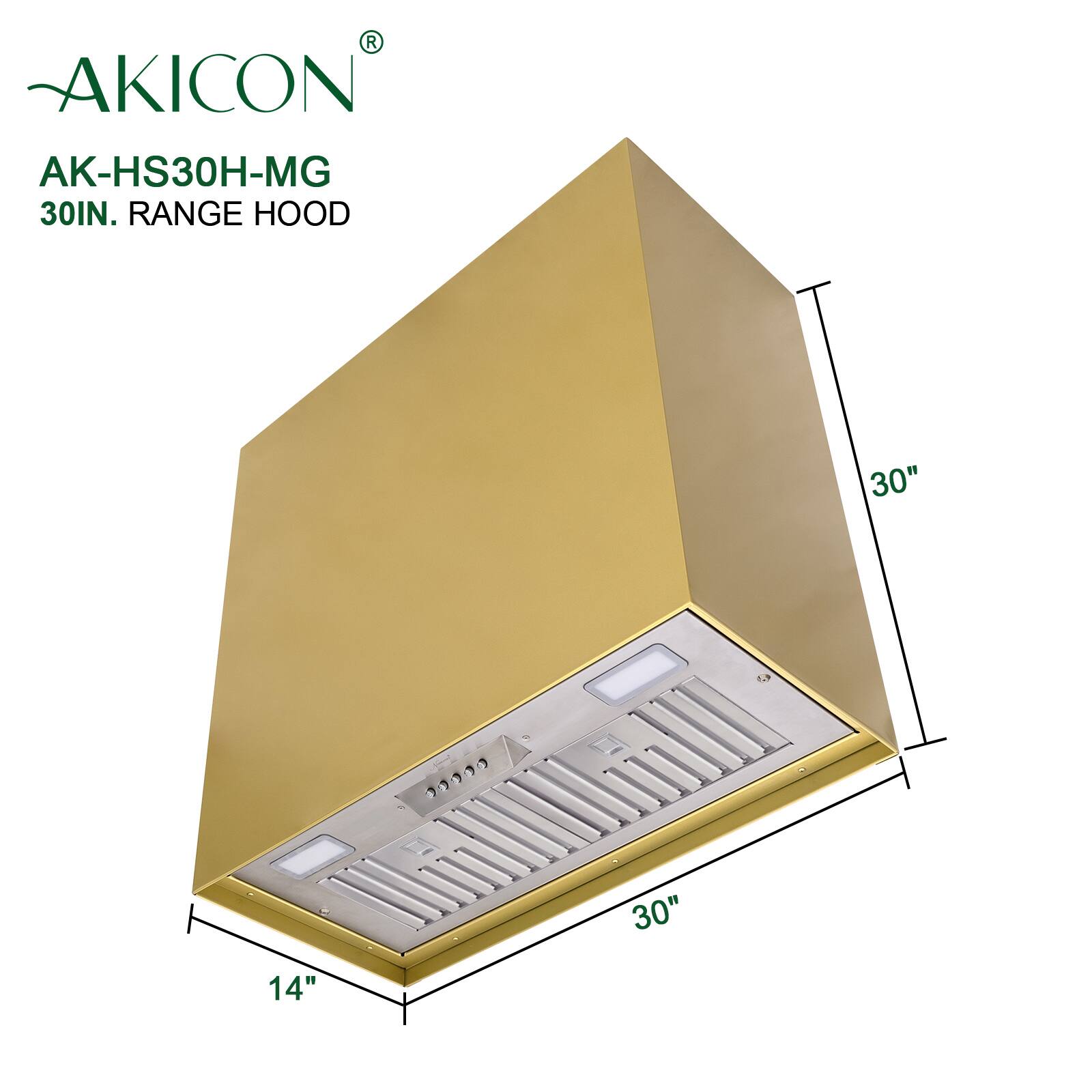 AKICON AK-HS30H-MG 30IN. RANGE HOOD 30" 14"