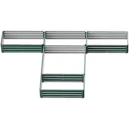 Outsunny - Raised Garden Bed, Set of 5 Large Box Planters for Outdoor Plants Vegetables Flowers Herbs - Green