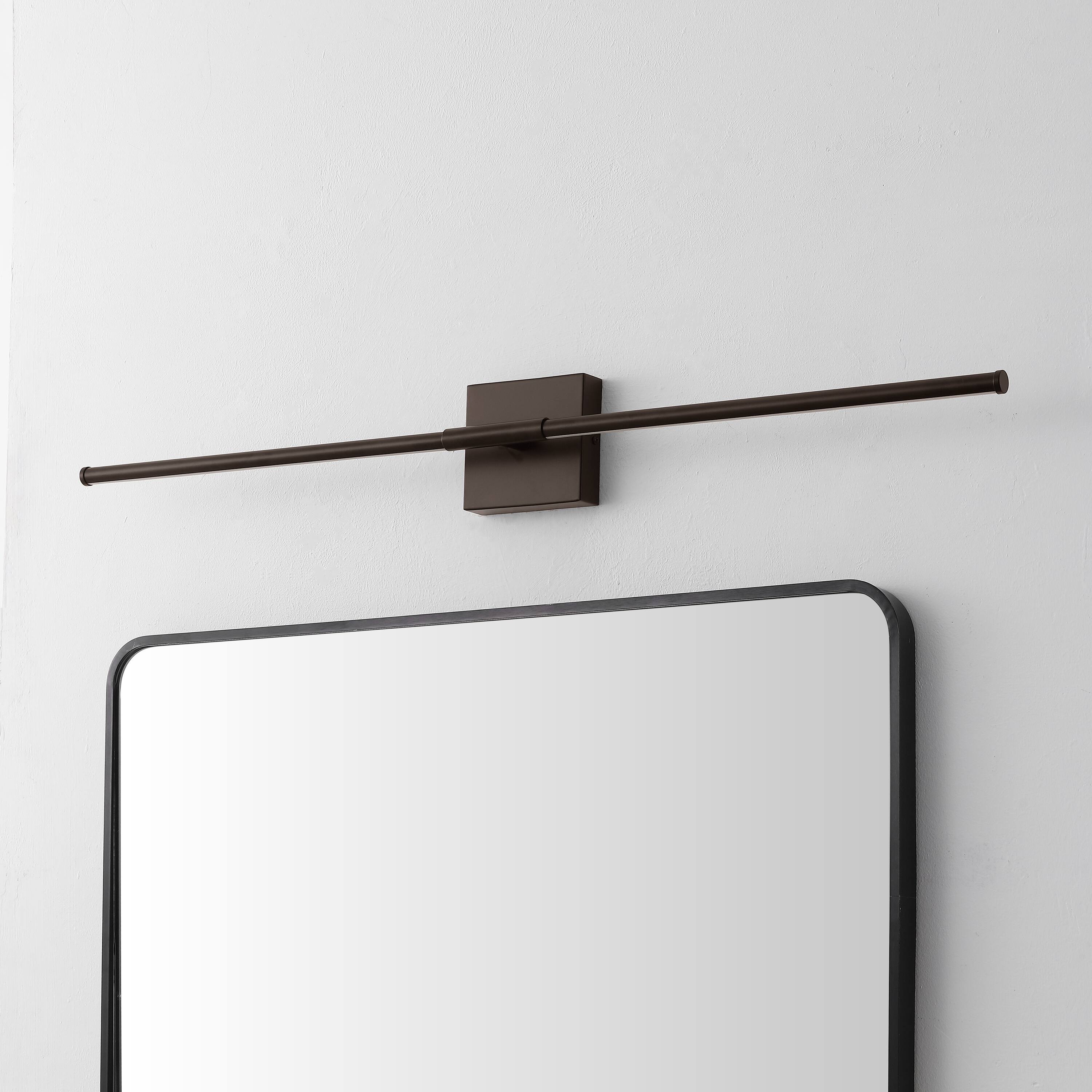 Alt View 10. Jonathan Y - McKenna 32" Modern Minimalist Dimmable Integrated LED Metal Wall Sconce, Oil Rubbed Bronze - Oil Rubbed Bronze.