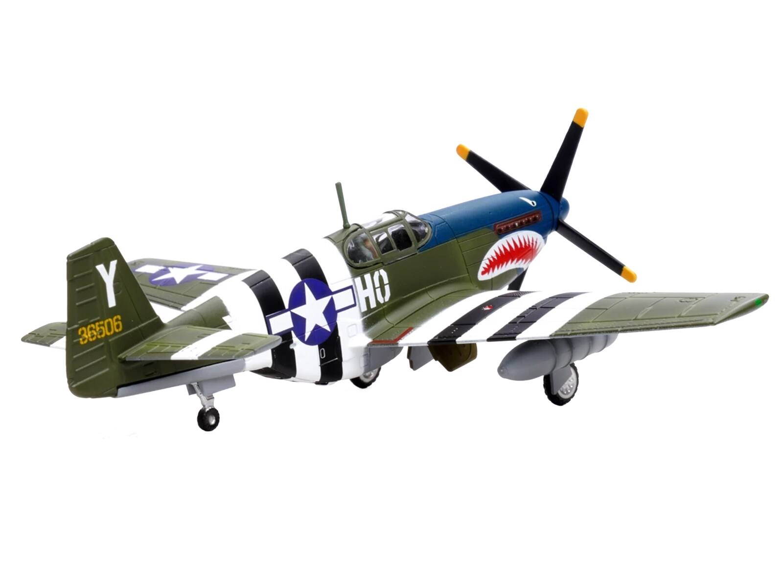 Alt View 3. Legion - North American P-51B Mustang Aircraft "Blue-Nosed Bastards of Bodney" (1944) US Army Air Forces 1/72 Diecast by Legion.