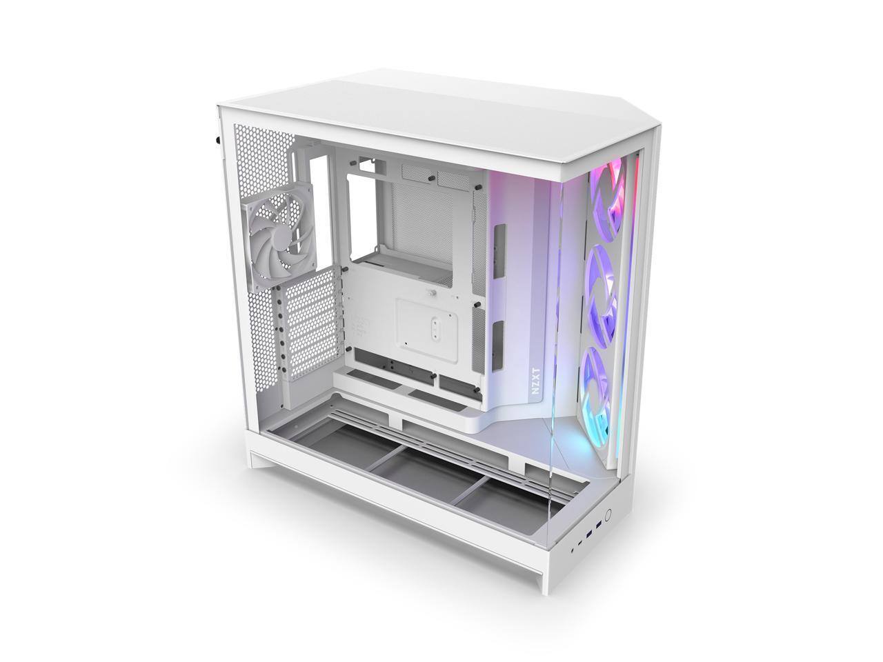 Alt View 3. NZXT - NZXT CM-H92FW-R1 White SGCC / Tempered Glass Mid-Tower Case (Computer Cases - ATX Form) - White.