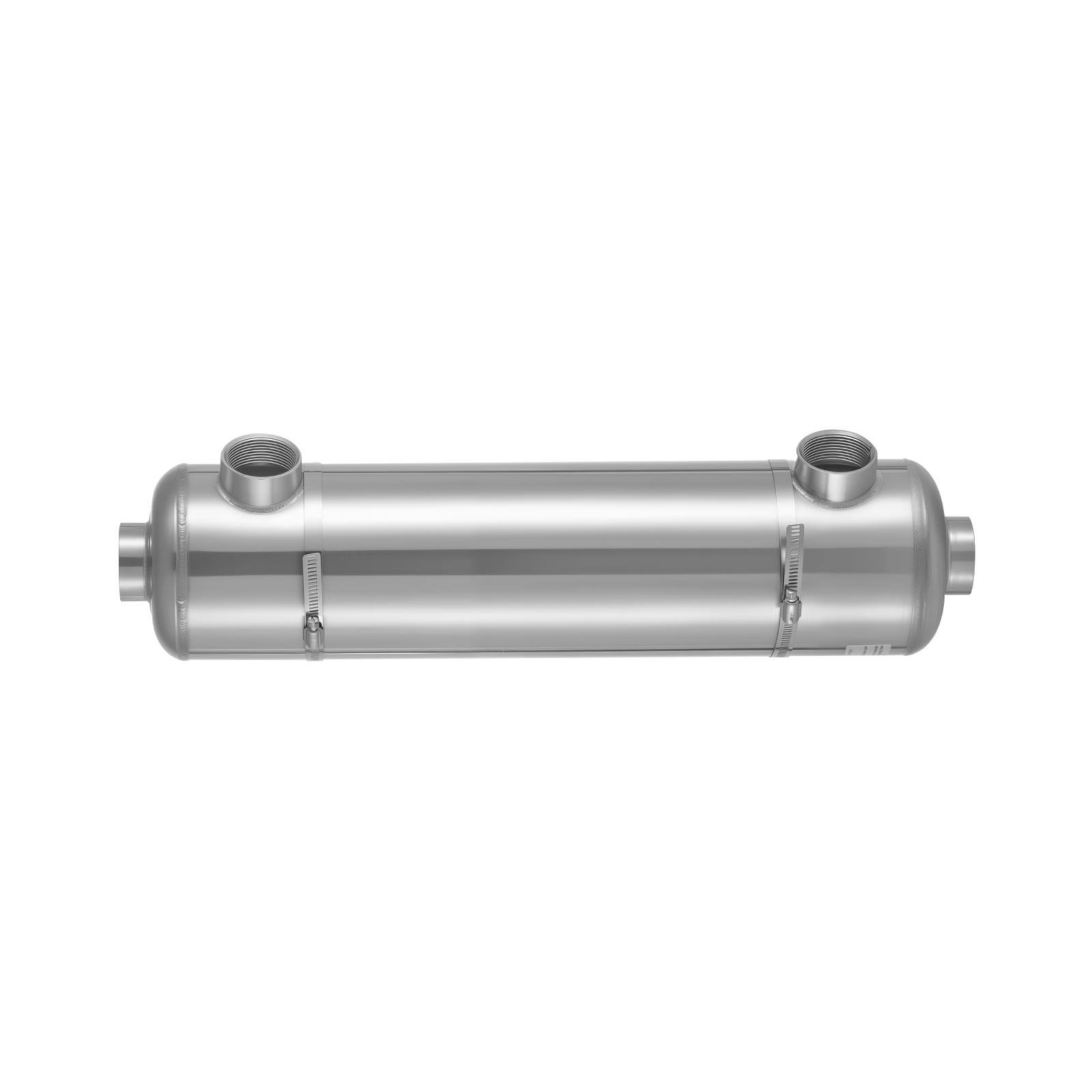 Alt View 5. VEVOR - Pool Heat Exchanger, 210K BTU Swimming Pool Heater Exchanger, 316L Stainless Steel Construction, High Efficiency Water - Silver.