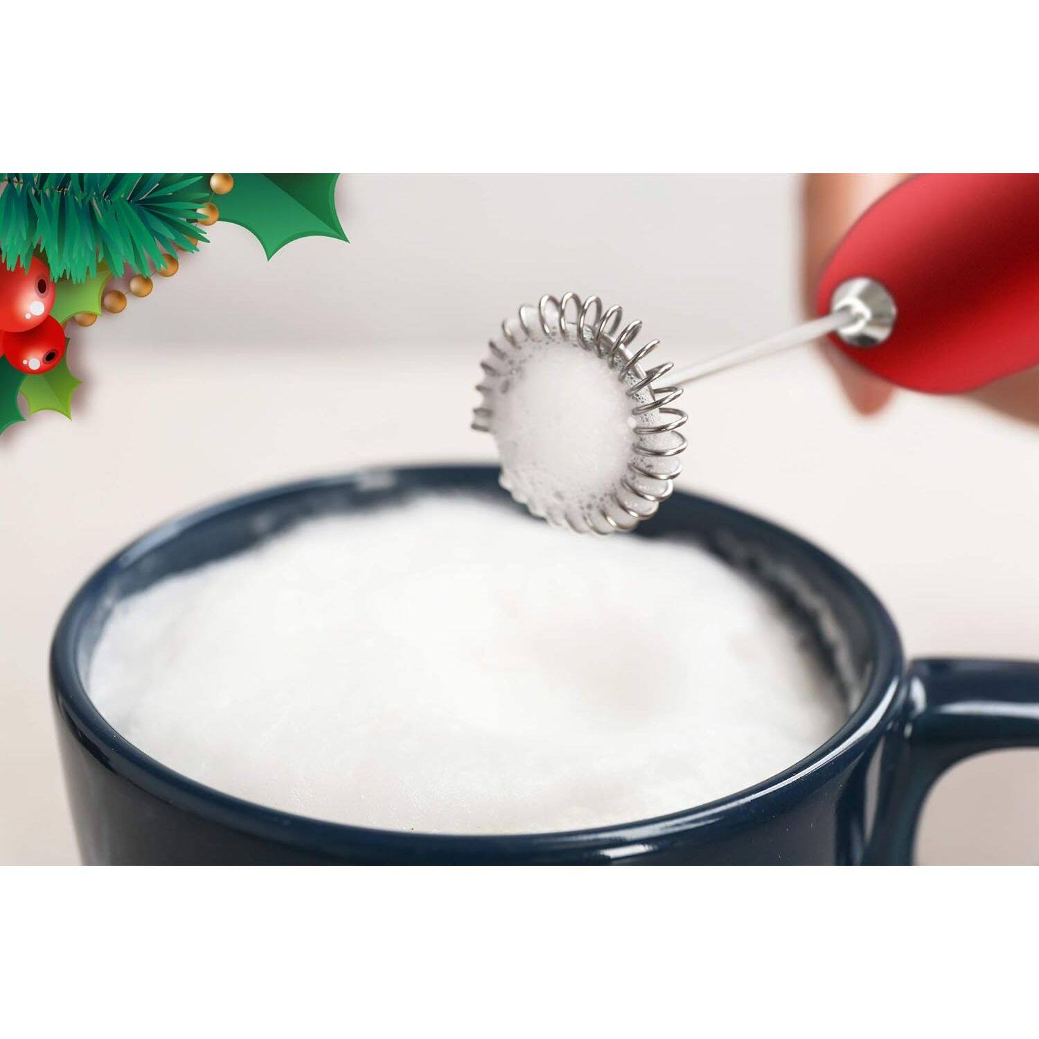 Alt View 2. Zulay Kitchen - Zulay Kitchen Powerful Milk Frother Handheld Foam Maker for Lattes by Milk Boss - Xmas Tree.