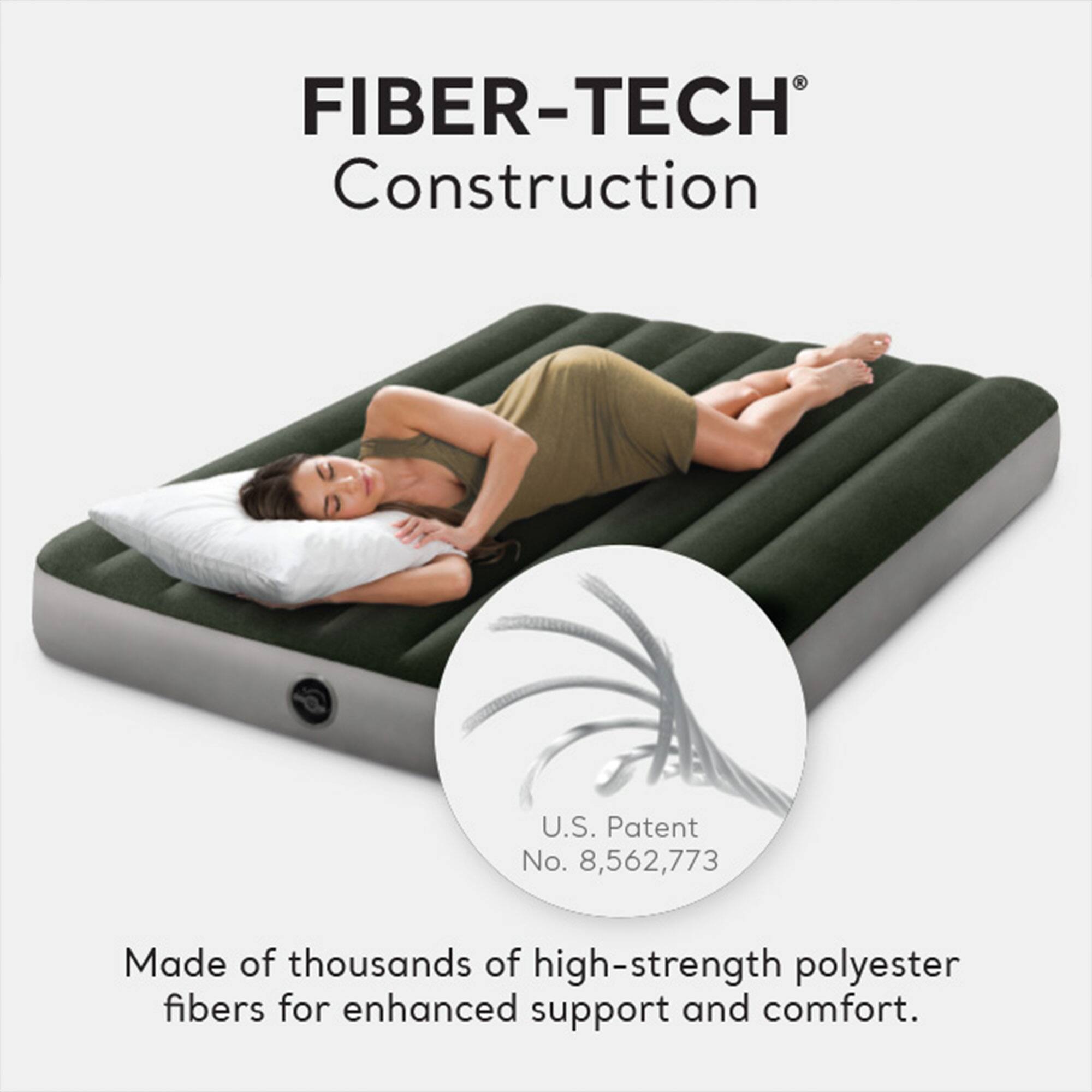 FIBER-TECH® Construction

Made of thousands of high-strength polyester fibers for enhanced support and comfort.

U.S. Patent No. 8,562,773