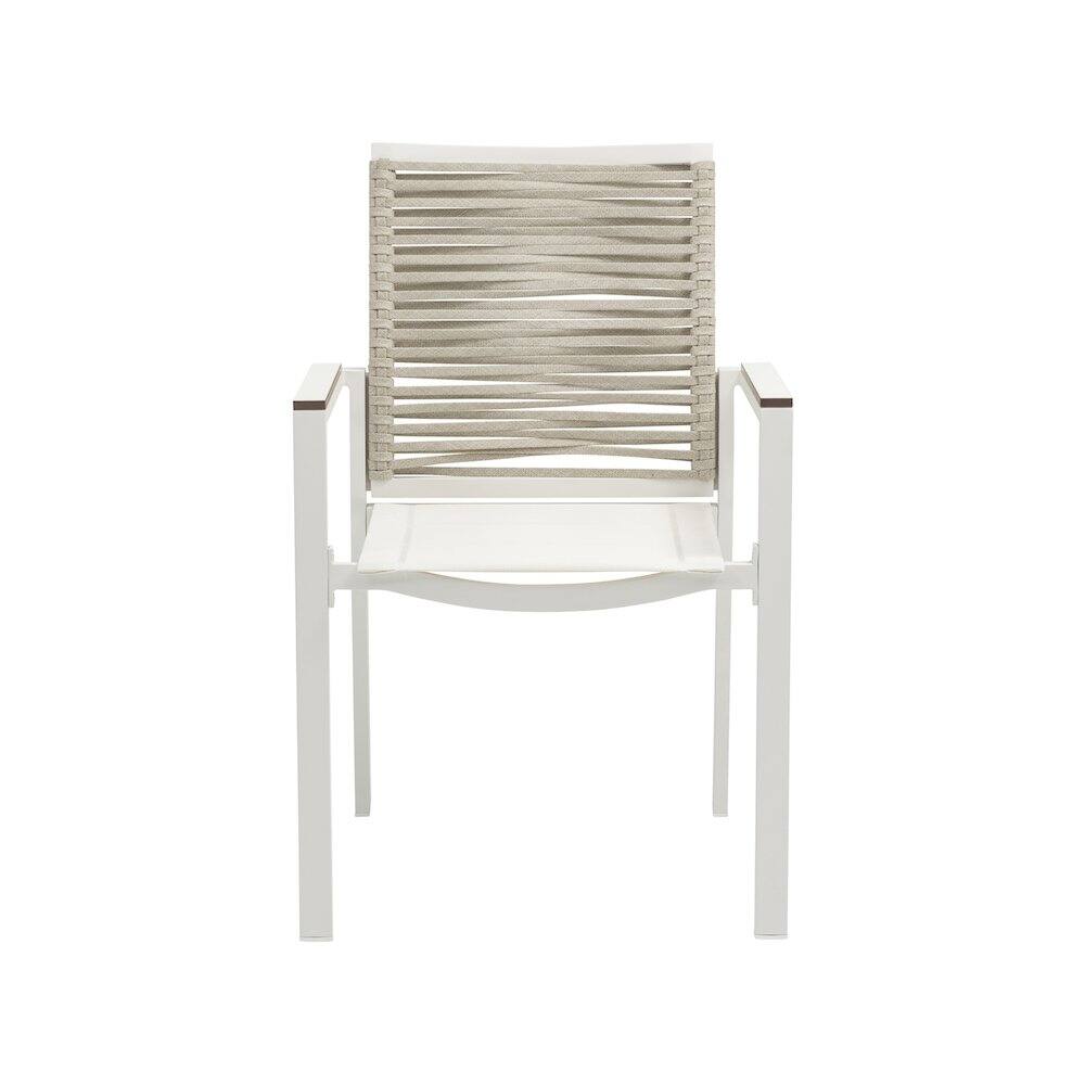 Left. Meridian Furniture - Maldives Beige Rope Fabric Outdoor Patio Dining Arm Chair, Set of 2 - Beige Rope Fabric.