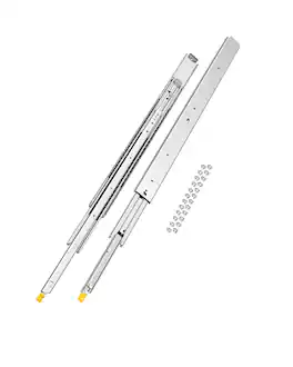 VEVOR - 1 Pair Full Extension Drawer Slides 18 20 22 28 30 32 36 38 40 44 48 52 56 60 in, 500 lbs Load Capacity Locking Drawer - Silver