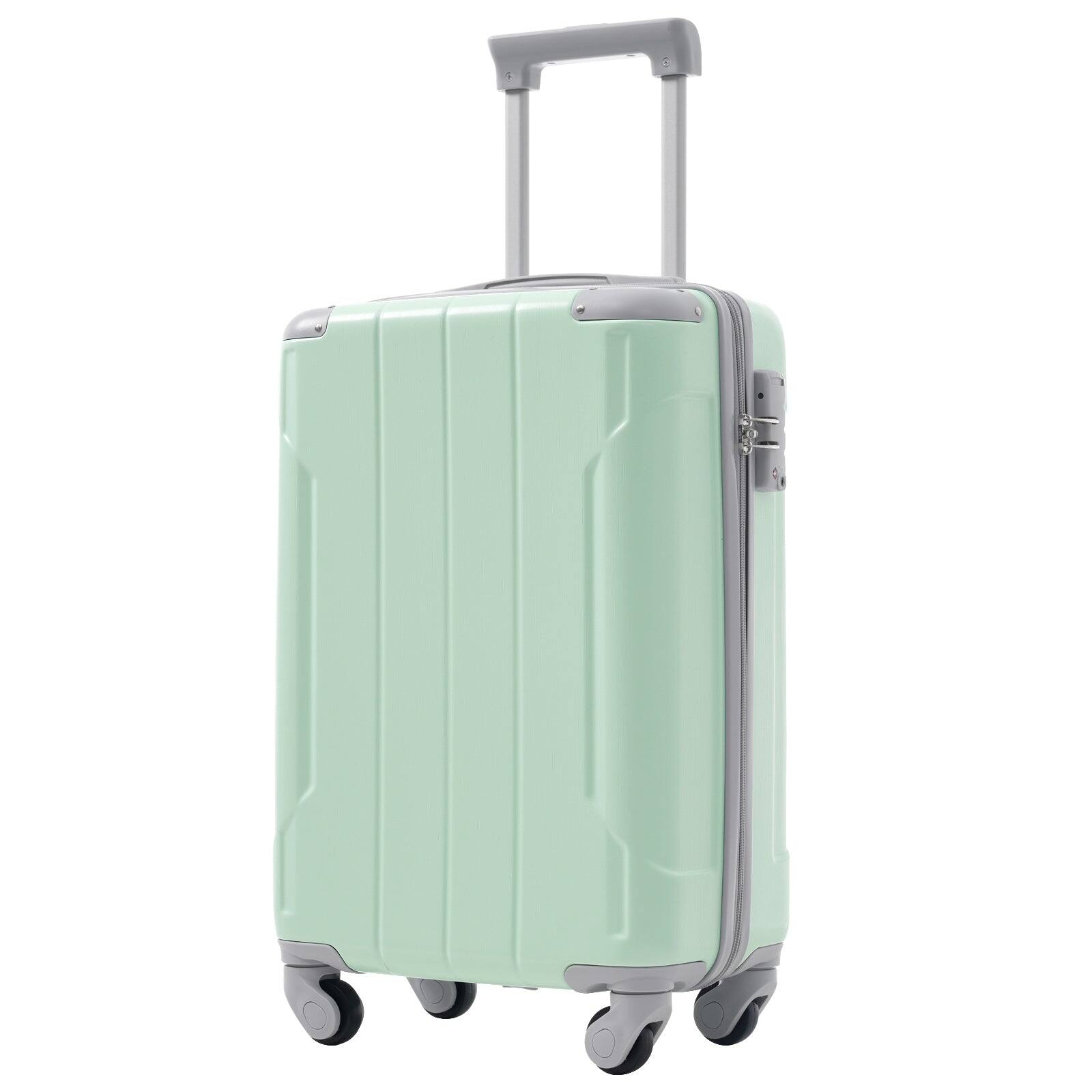 Alt View 5. BreeBe - 20-Inch Carry-On Luggage Set 3-Piece, Lightweight Hardshell ABS Suitcases with Spinner Wheels for Travel - Soft Lime.