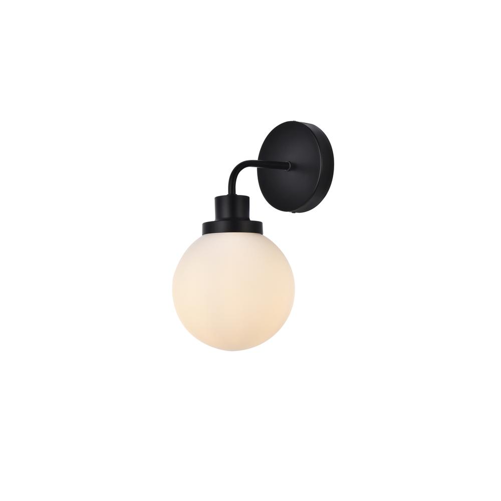 Alt View 2. Living District - Hanson 1 light bath sconce in black with frosted shade - Black And Frosted Shade.