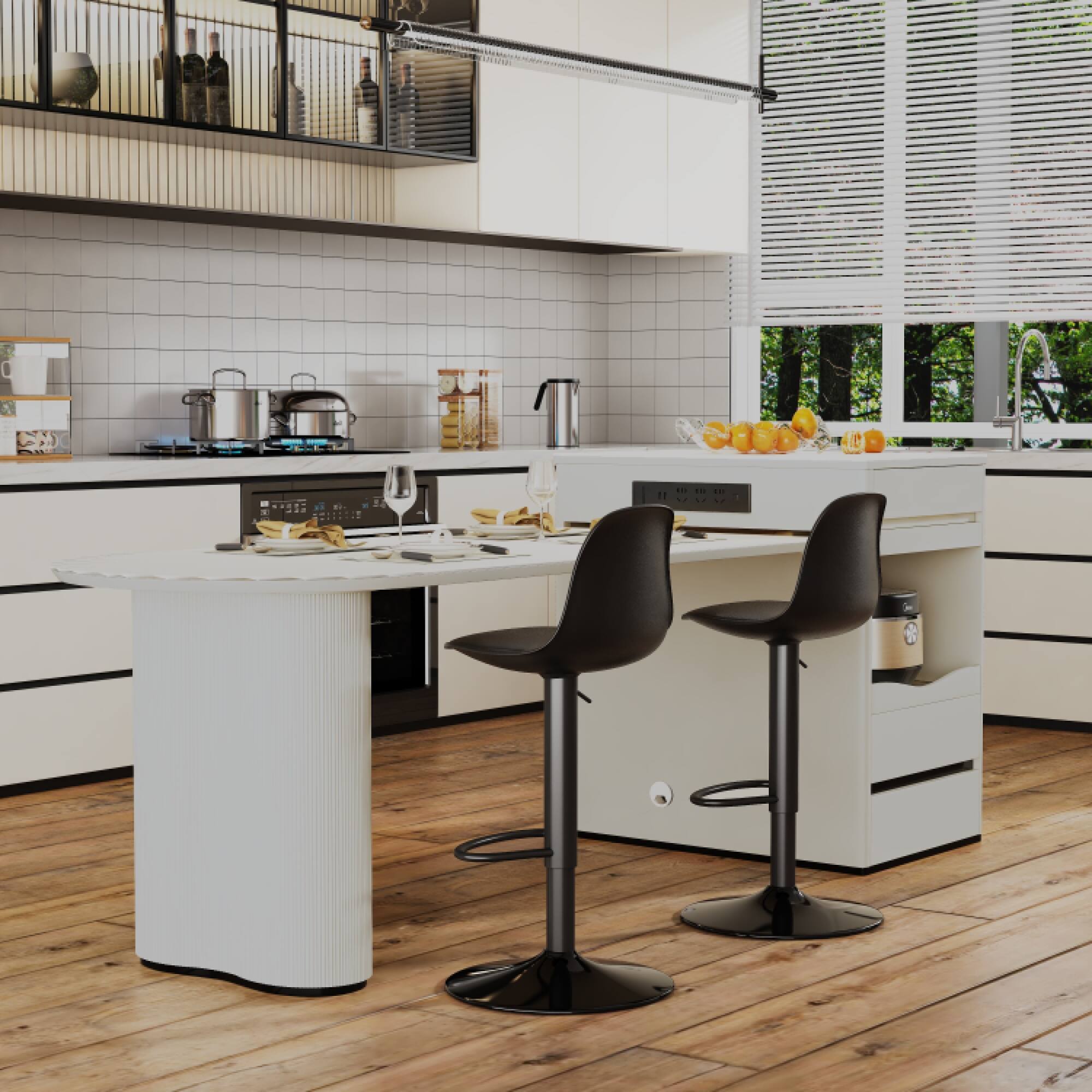 Alt View 4. FlexiSpot - BS1B Adjustable Height Swivel Counter Stool - Black.