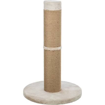 Front. TRIXIE - Rue Sisal & Plush 31.5" XXL Cat Scratching Post for Large Cats, Plush Base - Brown.