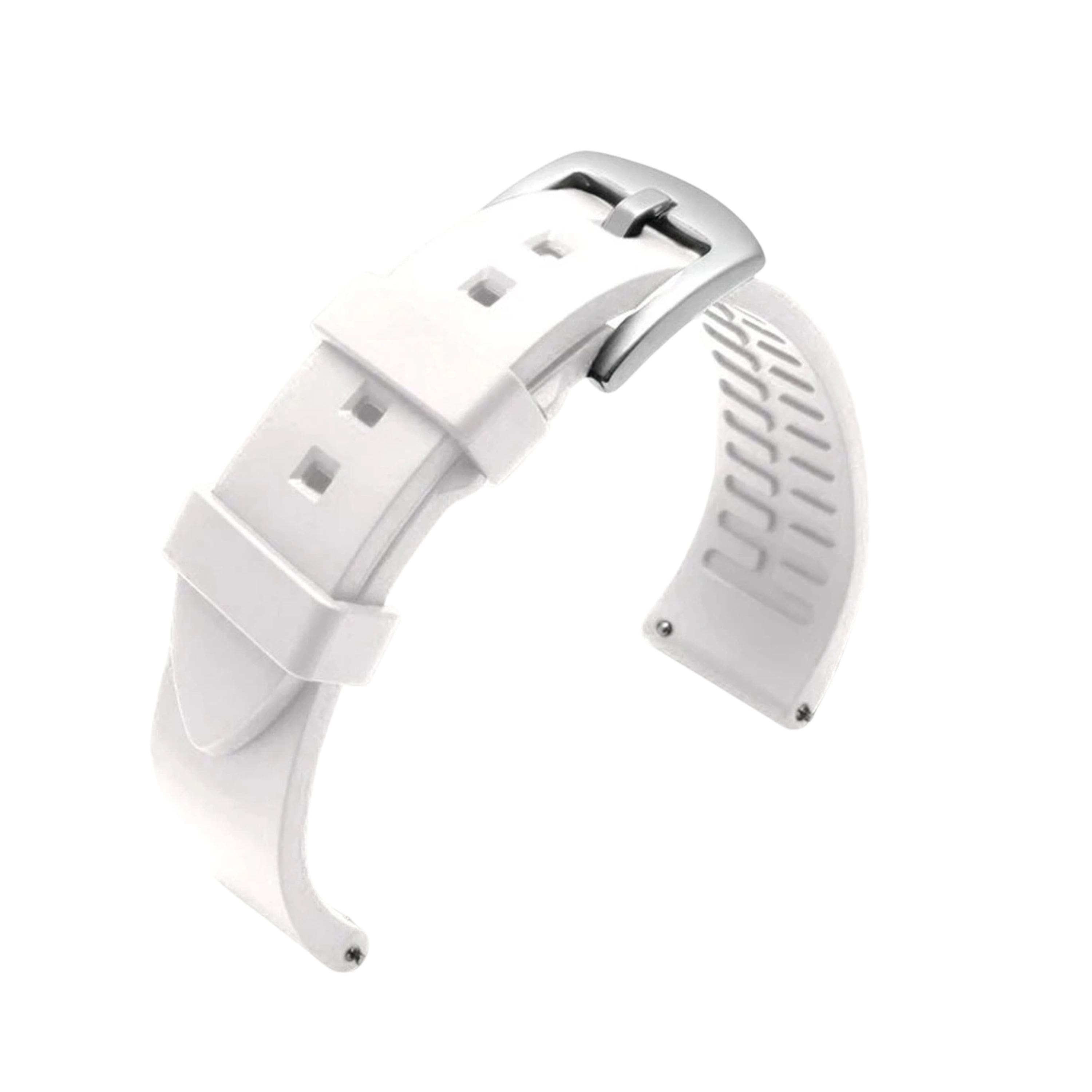 Kitcheniva - 20mm Soft Silicone Watch Band Divers Replacement Strap Quick Release - White