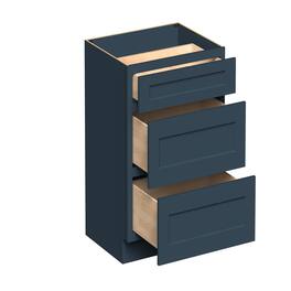 Boyel Living - 30-in W x 34.5-in H x 24-in D Shaker RTA Kitchen 3-Drawer Base Cabinet with Soft-Close Drawers - Charcoal Blue
