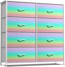 Sorbus - 8 Drawers Dresser- Storage Unit with Steel Frame, Wood Top, Fabric Bins - for Bedroom, Closet, Office, and more - Trippy