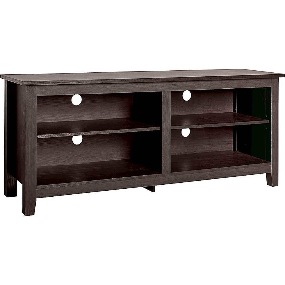 Angle. Walker Edison - Modern 58" Wood Open Storage TV Stand for Most TVs up to 65" - Espresso.