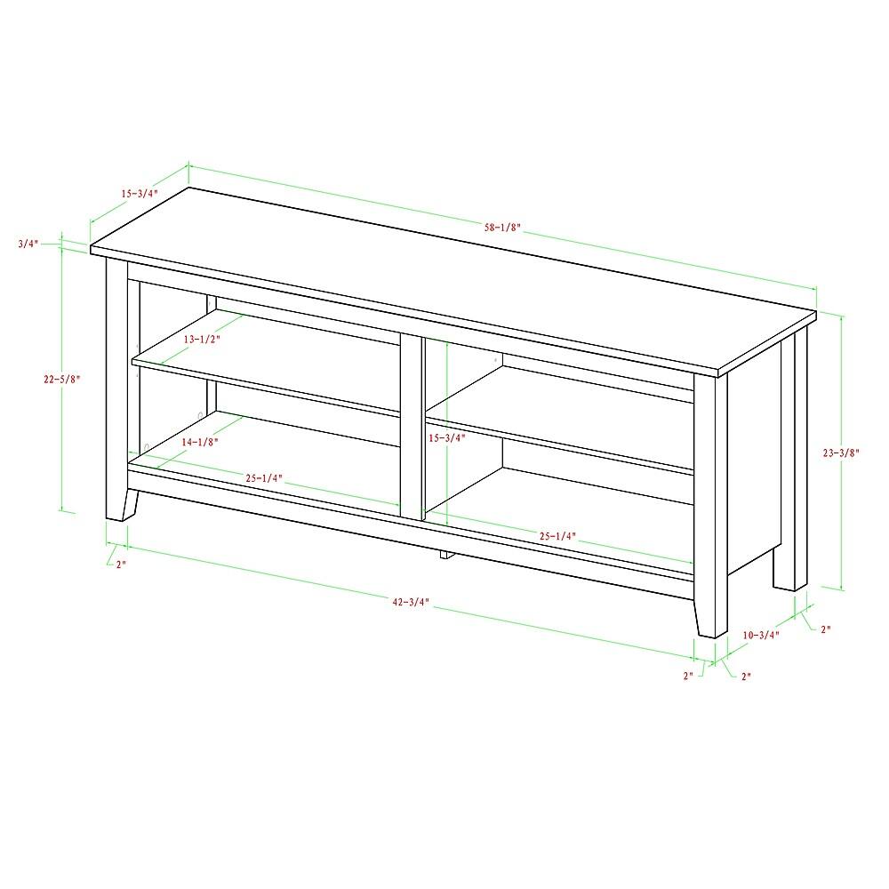 Alt View 17. Walker Edison - Modern 58" Wood Open Storage TV Stand for Most TVs up to 65" - Espresso.