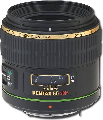 Front Standard. PENTAX - 55mm f/1.4 SDM Lens for Select PENTAX Cameras.