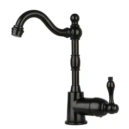 Front. Akicon - Akicon Solid Brass One-Handle Widespread Kitchen Bar Faucet in Matte Black - Matte Black.