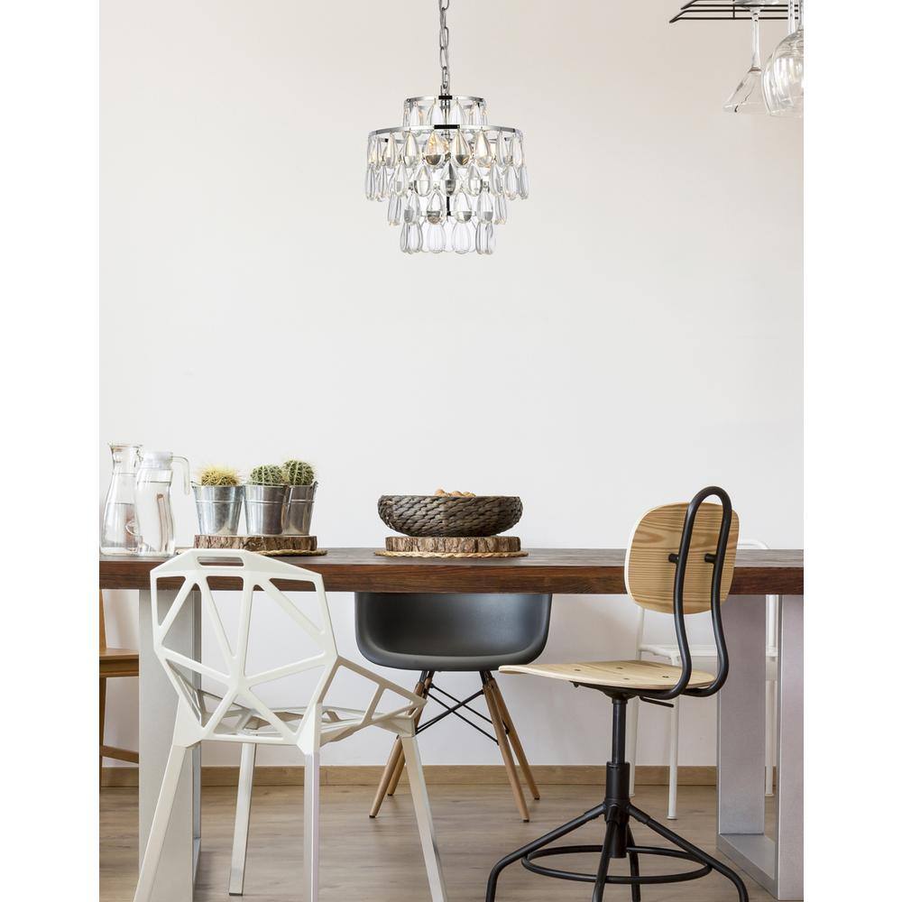 Angle. Elegant Lighting - Mila 12 inch pendant in chrome - Chrome.