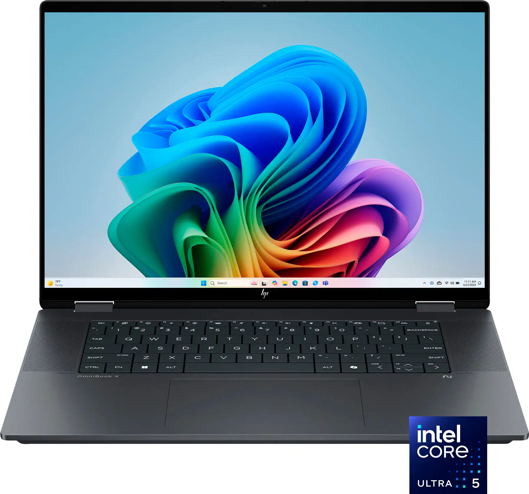 HP - OmniBook X Flip 2-in-1 - Copilot+ PC - 16" 2K Touch-Screen Laptop - Intel Core Ultra 5 - 16GB Memory - 512GB SSD - Eclipse Gray