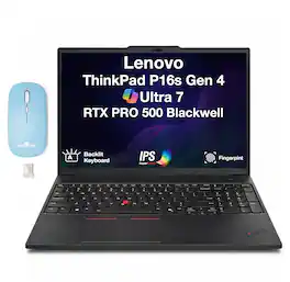 Lenovo - Upgraded - ThinkPad P16s Gen 4 Workstation 16.0 WUXGA Display (Ultra 7-255H, 64GB, Win 11 Pro) w/Dockztorm Wireless Mouse - Black