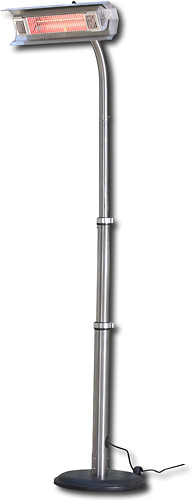 Angle View: Fire Sense Stainless Steel Telescoping Pole Mounted Infrared Patio Heater