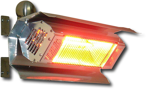 Angle View: Fire Sense Stainless Steel Wall Mounted Infrared Patio Heater