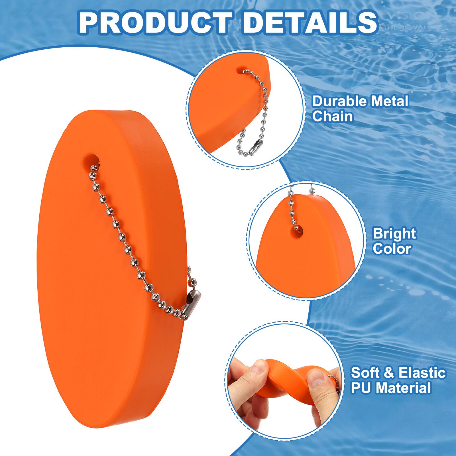 CVSIO PRODUCT DETAILS TTC VAL Durable Metal Chain Bright Color Soft & Elastic PU Material