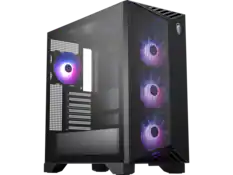 Front. MSI - MSI MPG GUNGNIR 211R AIRFLOW PZ, Mid-Tower Gaming Case, ATX/E-ATX, 4x120mm ARGB Fans, Tempered Glass, Black - Black.
