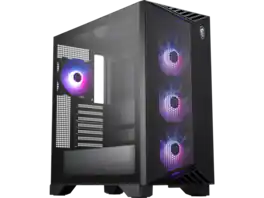MSI - MPG GUNGNIR 211R AIRFLOW PZ, Mid-Tower Gaming Case, ATX/E-ATX, 4x120mm ARGB Fans, Tempered Glass, Black - Black