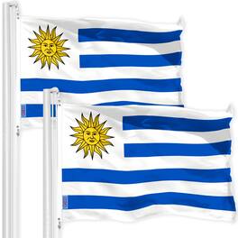 G128 - Uruguay Flag 3x5 Ft 2-Pack 150D Printed Polyester - Assorted Colors