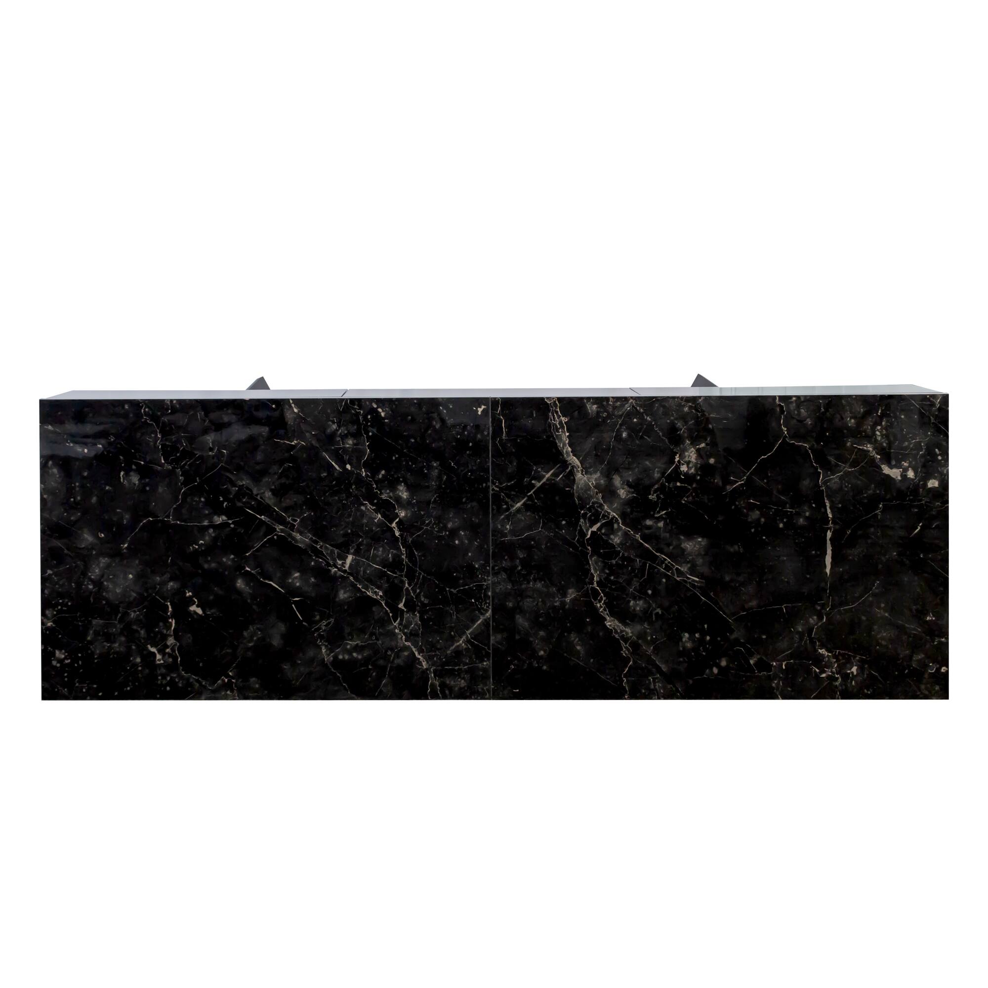 Alt View 10. Tiramisubest - Modern Black 70.87" Computer Desk, Study & Work Desk, Y-Shaped Metal Legs - Black.