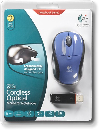 Best Buy: Logitech Cordless Optical Mouse Blue 910-001465