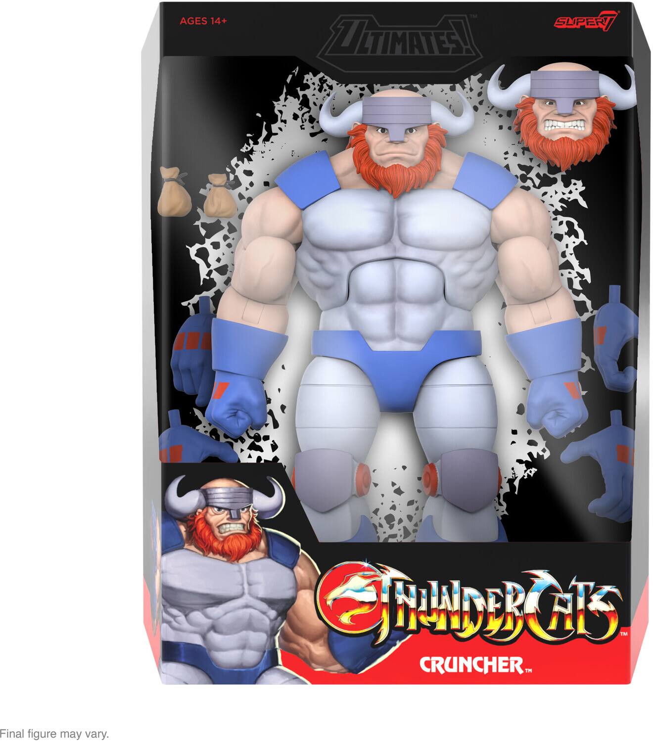 AGES 14+  
ULTIMATES!  
SUPER 7  
THUNDERCATS  
CRUNCHER™  
Final figure may vary.