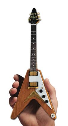 Axe Heaven - Gibson 1958 Korina Flying V Mini Guitar Replica Collectible Display Model