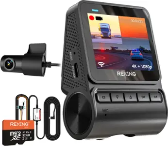 Rexing - V1P Flex X4 4K WiFi Dual Dash Cam - Black