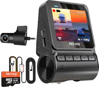 Rexing - V1P Flex X4 4K WiFi Dual Dash Cam - Black